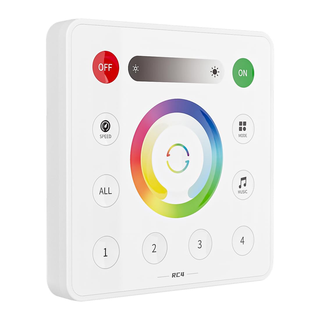 BTF-LIGHTING RC4 RF Wireless LED Dimmer Remote | Sensitive Touch Slide Panel, Wall-Mountable for COB SMD PWM or SPI RGBCCT LED Strip Control Work with SP530E, SP630E-image-15