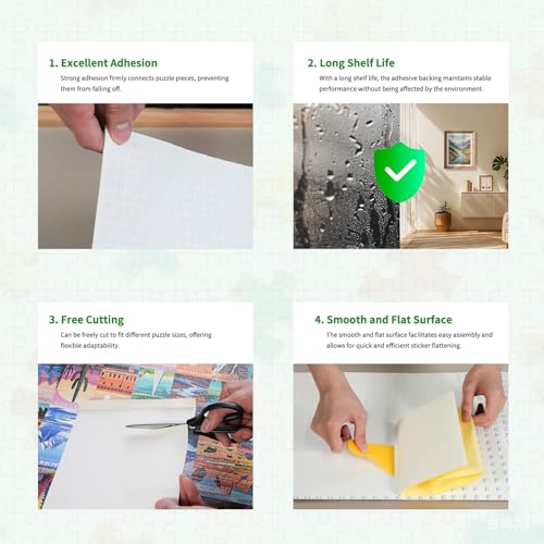 ALL4JIG Puzzle Saver – 24-Pack Puzzle Glue Sheets for 1000-3000 Pieces, Self-Adhesive Sticker Sheets, Easy to Preserve & Frame Jigsaw Puzzles