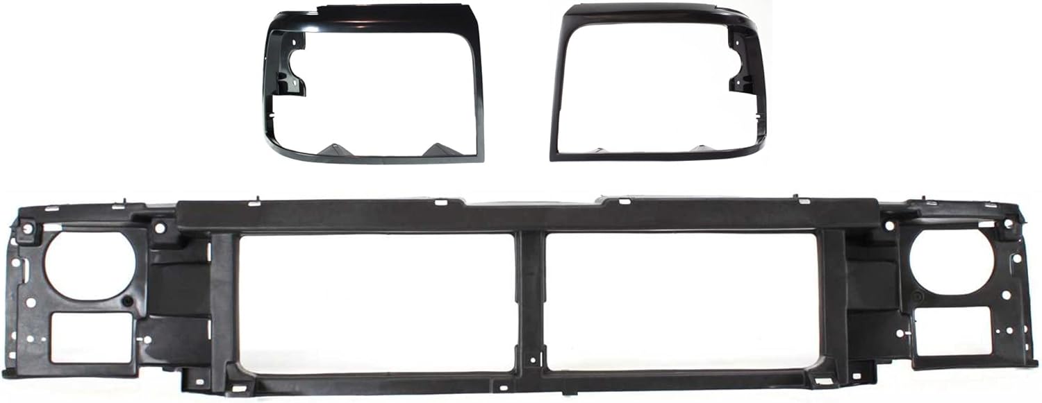 Garage-Pro Ford Truck & SUV Headlight Door Header Panel Kit (1992-1997) - Alloy Steel, Black with Bronze Finish, Vehicle-Specific