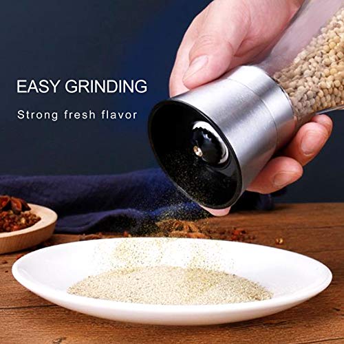 Pepper Grinder, Mini Spice Mill, Small Pepper Mill, Good Helper Of Chef's. Brushed Stainless Steel Dust Cover With Ceramic Grinding Cores, Adjustable Coarseness, Family Or Outdoor Picnic Optional. #TOP3