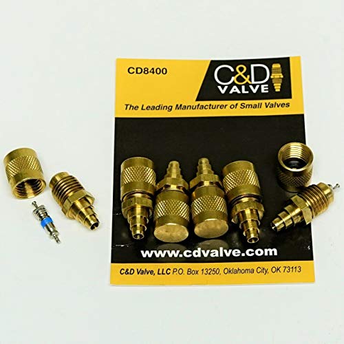 C&D 1/4 Male Flare Access Body Valve Solder End Has 1/8 ID and 3/16, 1/4, 5/16 OD steps CD8400/6 6 Pack