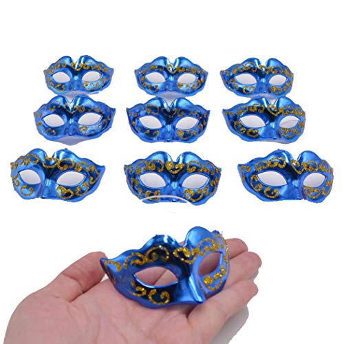 Masquerade Masks Party Decoration - Yiseng 10Pcs Set Supper Mini Mardi Gras Masks Novelty Gifts(Blue Color) #TOP6