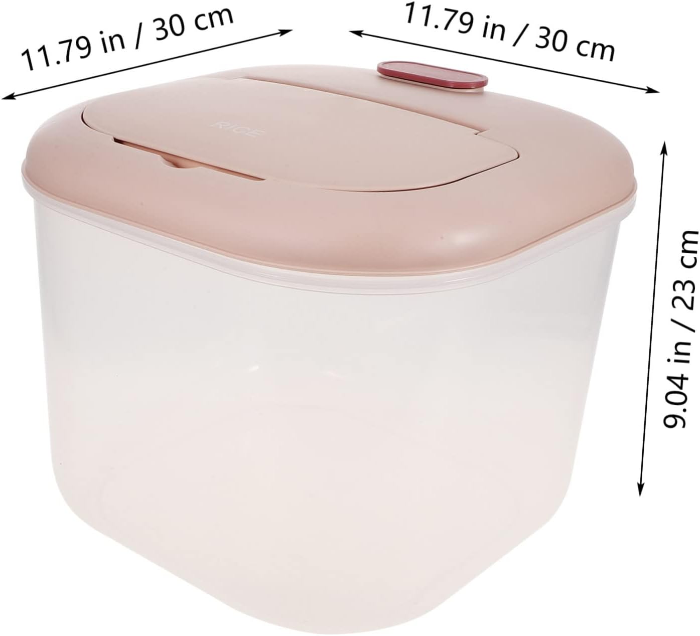 Garneck 10kg Airtight Rice Storage Container Pantry Organization Box Lids for Cereal Grains Beans Large Sealed Storage Box Window Food Grade Sturdy Material