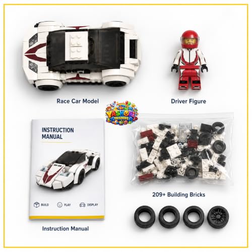 Image of Yashoni Automotive Building Blocks Toy Set for Kids | 10+ Construction Models in one Set| Aircraft, Excavator, Car Model Building Kit | Educational STEM Toy | Ages 6+ (Flowing Roadster)
