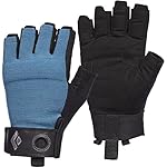Black Diamond Crag Half-Finger Gloves, Unisex; 400...: Black Diamond CRAG HALF-FINGER GLOVES, UNISEX; 4002-Astral Blu; S Palma y dedos de cuero sintético con dedo índice reforzado y entrepierna del pulgar para mayor durabilidad Cierre de velcro en el puño con bucle de meter Certificado CE según EN 420 y ...