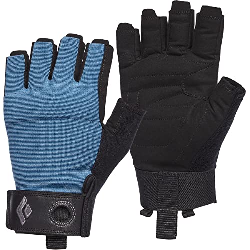 BLACK DIAMOND Men's Crag Half-Finger Gloves | Breathable Stretch Mesh | Synthetic Leather Palm...