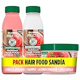 Garnier Fructis Pack Hair Food Sandía con Champú, Acondicionador y Mascarilla para Cabello Apagado y Sin Vida, Limpia, Desenreda y Nutre