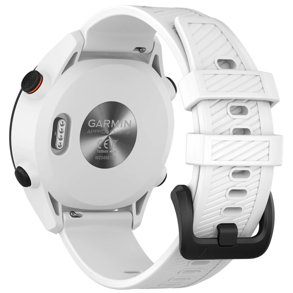 Garmin Approach S12, Orologio GPS per il golf, 42.000+ campi internazionali, Distanze ostacoli, Rilevamento statistiche, Autonomia fino a 10 settimane, White