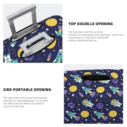 Astronaut Corgi For Travel Luggage Cover Suitcase Protector Fits 18-32 Inch Travel Luggage Protector Elastic Luggage Anti-Scratch Suitcase Cover3