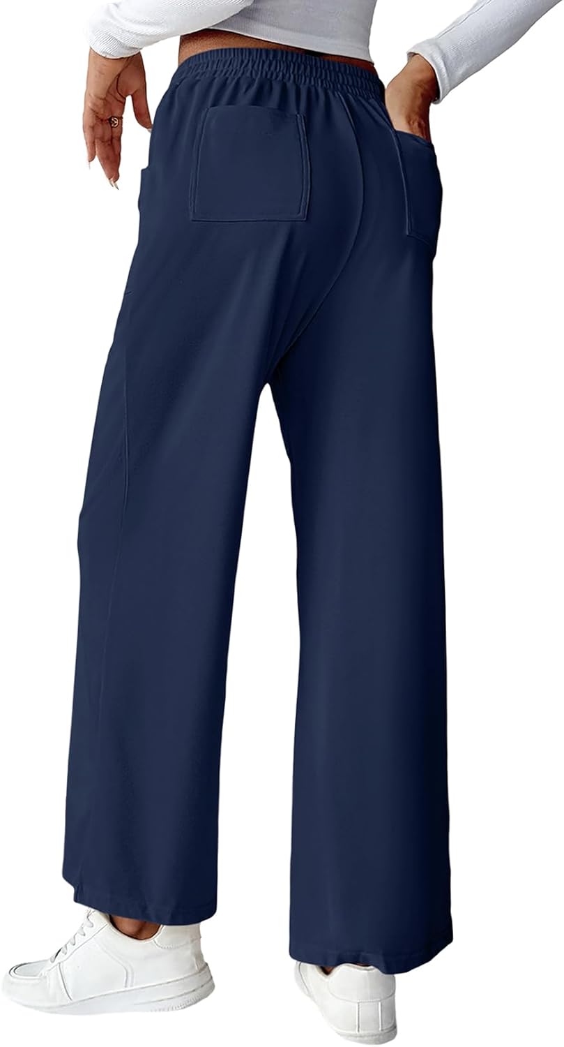 EVALESS Womens Baggy Wide Leg Pants Casual Elastic Waisted Palazzo Harem Pant with Pockets - Image 5