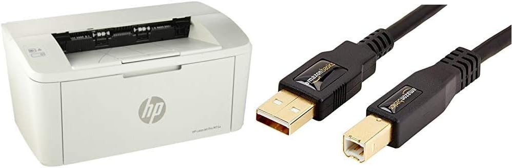 HP LaserJet Pro M15a Printer, White \u0026 Amazon Basics USB 2.0 Cable - A-Male  to B-Male - 6 Feet (1.8 Meters) : Amazon.co.uk: Computers \u0026 Accessories