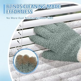 MIG4U Microfiber Dusting Gloves Washable Reusable Cleaning Mittens Gloves Kitchen House Cleaning Car Blinds Multicolor 4 Pairs L/XL