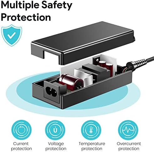 KFD 18V Power Supply Charger AC/DC Adapter 5.5*5.5mm Connector with 7 Plugs 6.5x4.4mm/ 4.0x1.7mm/ 3.5x1.35mm for Label Printer,Soundbar, Massage Gun,Bluetooth Speaker,Floor Lamp,Mower,Cutter,Doorbell