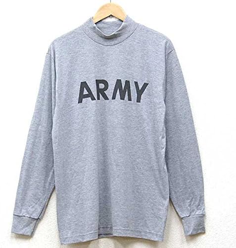 Amazon ノーブランド品 実物 アメリカ陸軍 Us Army ハイネック Tシャツ リフレクター反射プリント Small グレー Tシャツ カットソー 通販