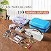 Heavy Duty Handheld Sewing Machine with 110 PCS Sewing Kit & Blue Leather Case, Mini Portable Hand Held Sewing Machine for Adults and Beginners, for Mending Clothes, DIY Projects, at Home or on the Go