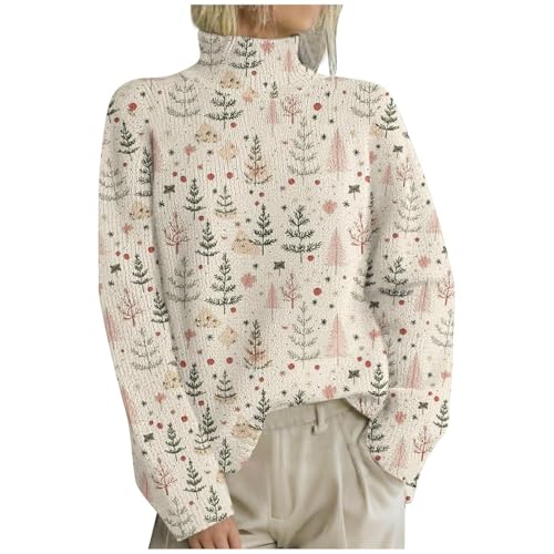 Generisch Weihnachtspullover Damen Winter Warm Christmas Sweater mit...