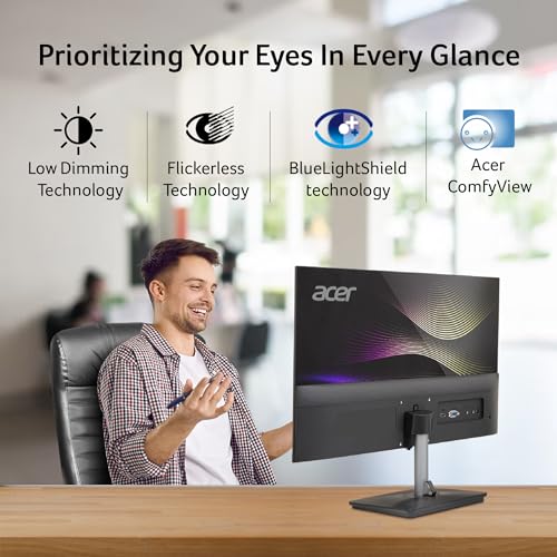 Acer RS242Y 23.8 Inch Full HD IPS Ultra-Thin (6.9mm) Backlit LED Monitor I Color Patterned Back Mood Light I Dual Glass Design, Sleek Metal Frame I... - Image 4
