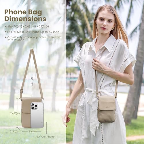 Image of befen Genuine Leather Crossbody Bags for Women, Cell Phone Cross body Purse Bag with RFID Blocking Card Slots