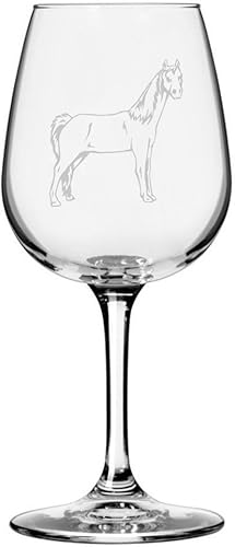 Miniatura 80 de Abaco Barb Body Horse - Copa de vino grabada multiusos (12.75 onzas)