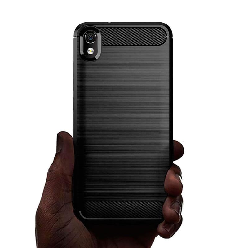 Image of Hybrid Carbon Fiber Back Case for Mi Redmi 7A (Black)