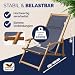 Casaria® Sonnenliege Holz Wetterfest Klappbar 3-Fach Verstellbar bis 160kg Gartenliege Outdoor mit Nackenkissen & Armlehnen Liegestuhl für Garten Balkon Terrasse Camping Akazienholz
