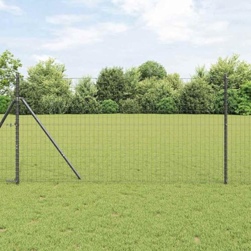 Eurovalla gris 1,2 x 10 m de hierro recubierto de PVC, resistente, resistente a la intemperie, valla de jardín para jardín, terraza, césped, protección visual decorativa, fácil montaje