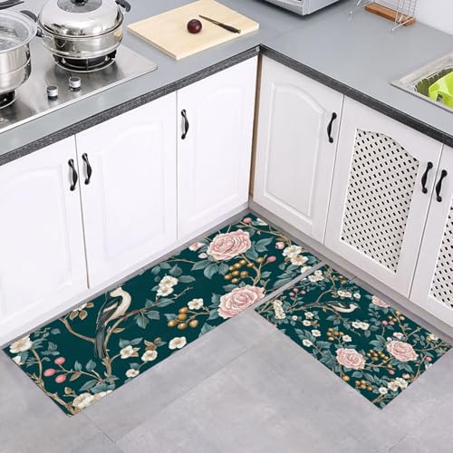 Alfombras de cocina antideslizantes y lavables de 2 piezas para proteger tu suelo con diseño 4