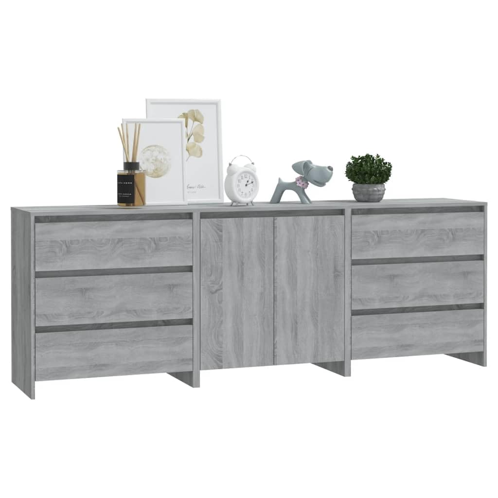 VidaXL Sideboard Grau Sonoma | 92x35x75 Cm, Mit Türen & Ablagen | Aus Holzwerkstoff, Einfach Zu Reinigen
