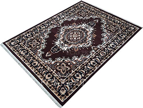 Image of Acrylic Top Design with Velvet Touch Living Room Rectangular Carpet, 6X8 Feet, Multicolour