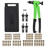 🔧【4 Tamaño de Mandriles & 100 PCs Tuercas】 Este Kit de Remachadora de Tuercas Viene con 4 Mandriles de Diferentes Tamaños (M3 M4 M5 M6) y las Tuercas Correspondidas de 100 Piezas en Total. Puede Satisfacer Sus Diversas Necesidades.
