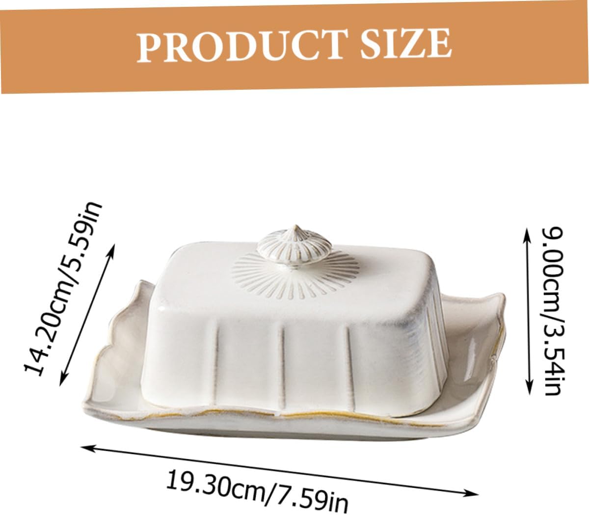 Ceramic Butter Dish with Lid Elegant Rectangular Butter Plate for Freshness Preservation Stylish White Porcelain Serving Tray for Kitchen and Dining for Refrigerator Storage and