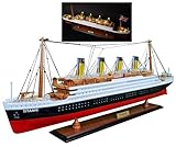 vinacreations RMS Titanic Wood Cruise Boat Wooden Ship Model 23' 60cm Display Decoration Detailed Handmade by Vietnamese Not a Kit TITANIC-60CM