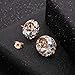 Multicolored Austrian Crystal Rhinestone Stud Earrings for Women Fashion S925 Sterling Silver Hypoallergenic Jewelry (Golden Main Crystal/Rose Gold-tone)