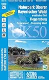  UK50-26 Naturpark Oberer Bayerischer Wald - westlicher Teil: Regensburg, Schwandorf, Straubing West, Nittenau, Neunburg vorm Wald, Roding, Wörth ... Karte Freizeitkarte Wanderkarte)