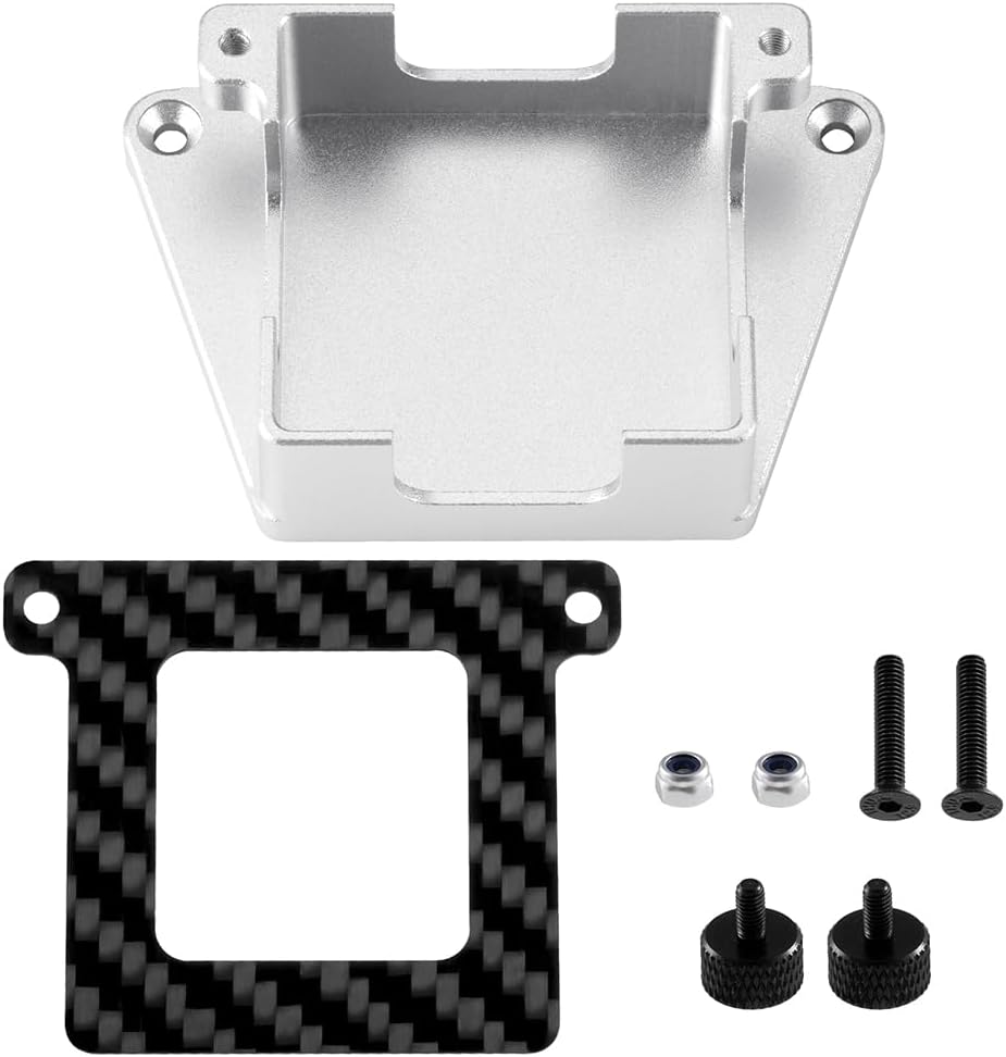 MORLORDY RC Car GNSS GPS Speed Holder Case Protector Carbon Fiber Upgrade Parts for Arrma 1/8 Vendetta 3S BLX (Silver)