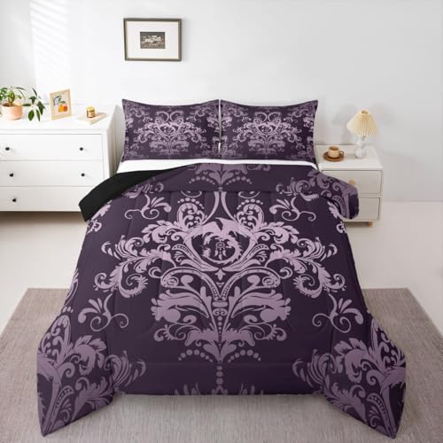 Edredón individual morado para renovar tu habitación con estilo bohemio antiguo 2