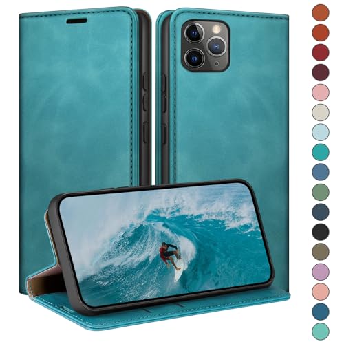 Étui iPhone 12 Pro Max anti-piratage RFID avec porte-cartes et rabat en cuir protecteur