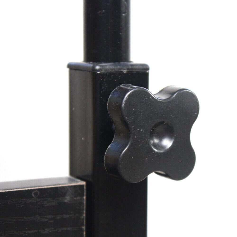 Tavolino da divano, da letto, in metallo e legno con ruote, 50 x 35 x 80 cm regolabile in altezza (55-80 cm) (nero)