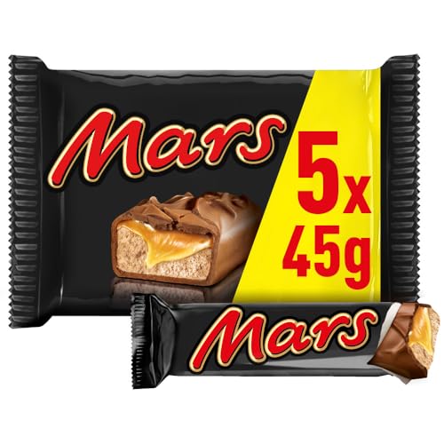 Mars Chocolatina de Deliciosa Crema de Turrón y Caramelo recubiertos del más fino Chocolate con Leche, 5 x 45g