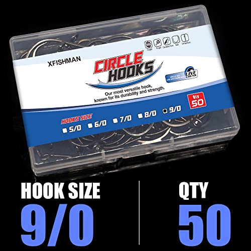 Circle-Hooks-Fishing-Equipment-Octopus-Hooks-Saltwater-50 Pack 1/0 –8/0 (4/0 50-Pack) #TOP5