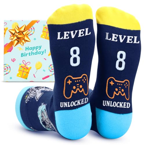 ZENO 8th Birthday Gifts for Boys - Astronaut Socks for 8-Year-Olds - Fun Present - Boys