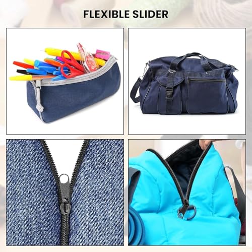 Image of M Fabrics 5 Meters Open Zipper with 10 Steel Zip Puller in Meter for Tailoring, Stitching, Bags and Purse (Open Ended Zip) - (5 Meter Roll + 10 Steel Zips Runner) - (Beige)