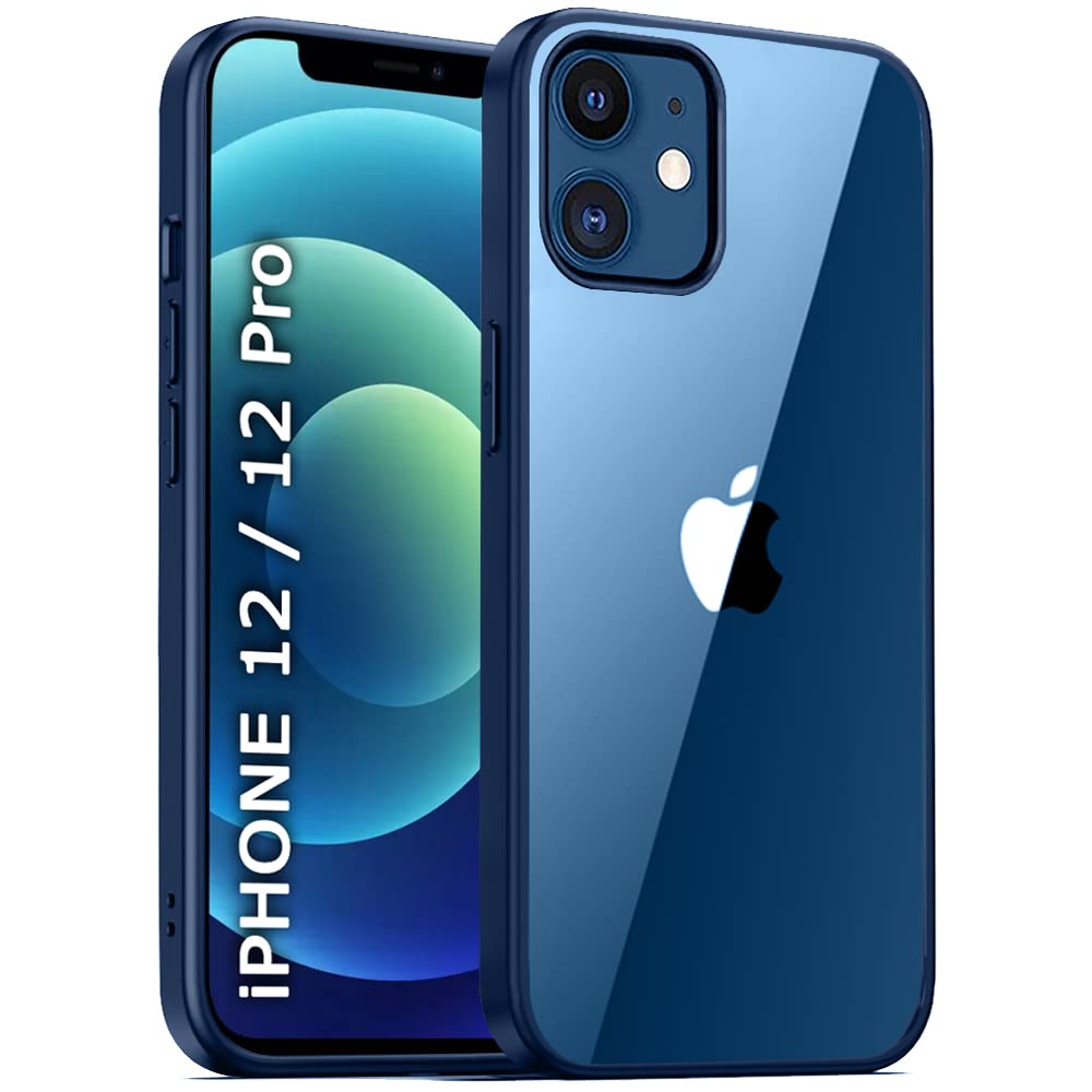 TheGiftKart Ultra-Hybrid Crystal Clear Back Cover Case for iPhone 12/12 PRO | Slim Fit Shockproof Design | Camera Protection Bump | Transparent Back (PC & TPU | Blue Bumper) (B0BSS7TLW2) Amazon Price History, Amazon Price Tracker