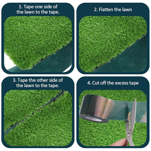 2 Stück Kunstrasen Klebeband 5 cm X 5 m, Doppelseitig Selbstklebend, Starkes Doppelseitig Kunstrasenband für Terrasse, Garten, Dach, Balkon zur Verbindung und Befestigung von Kunstrasen, Grün