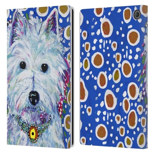 Housse de protection Amazon Fire Max 11 motif chien Westie étui portefeuille rabat magnétique