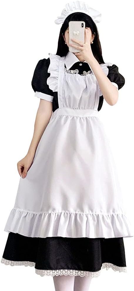 [FULINE] メイド服 ロングスカート ショートスカート 英国風 コスプレ衣装 長袖 半袖 女性 男性用 エプロン ドレス コスチューム 仮装 女装 学園祭