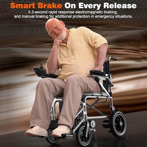 Image of HASSKY Electric Wheelchairs for Adults, Foldable Power Wheelchairs 15+ Miles Long Travel Range for All-Terrain, Durable Motorized Wheelchair for Seniors, Grey