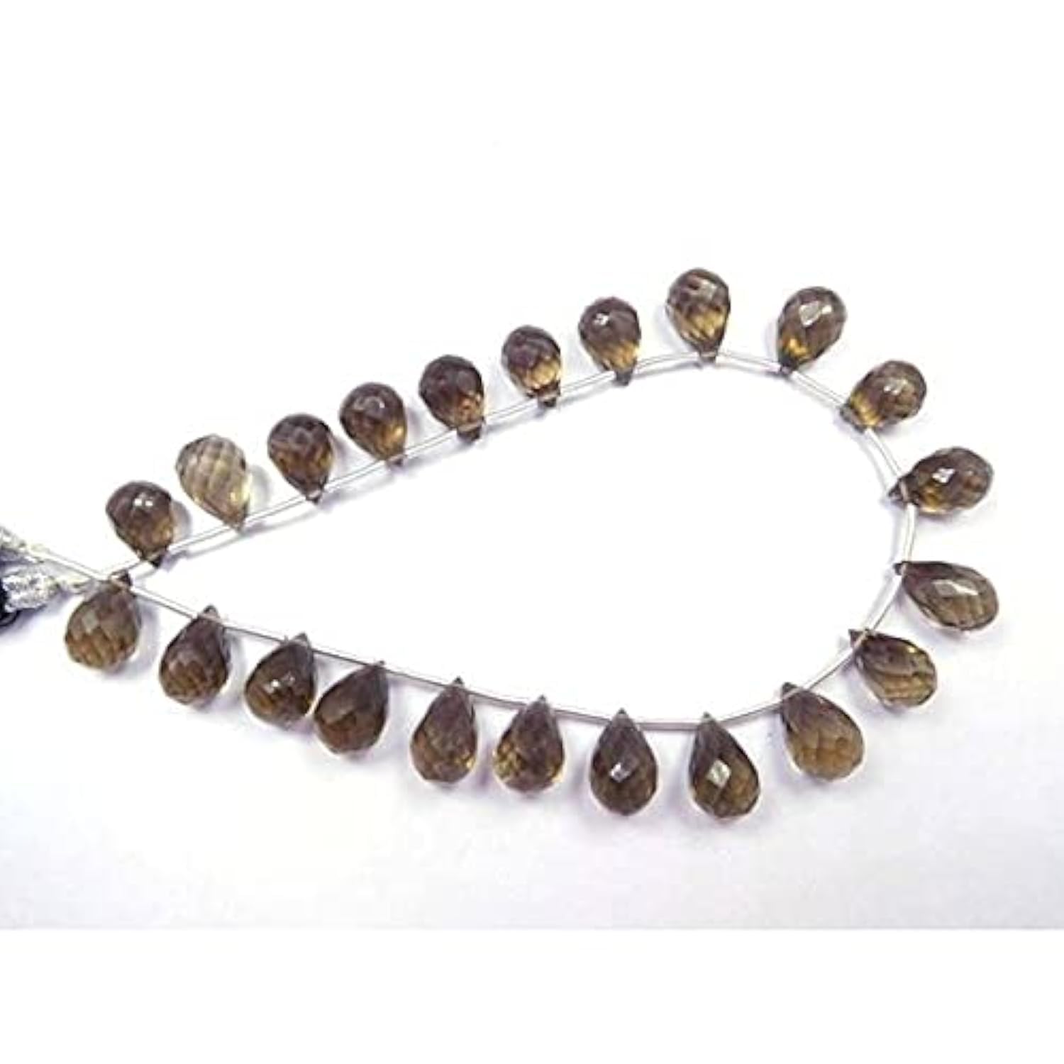 Smoky Quartz perles goutte facettées 6x9mm en quartz fumé naturel pour création de bijoux DIY