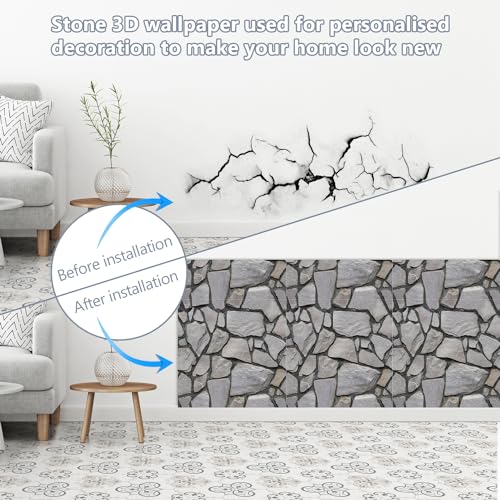 40 Stück 3d Wandpaneele Steinoptik Selbstklebend, 30 × 30 cm Wandverkleidung aus Kunststoffplatten, Wasserdicht PVC Backstein Tapete für Innenbereich, Außenbereich, Geschäftsräume