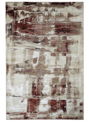Image of Super Soft Art Collection Abstract Modern Classical Design Carpets Highest Density Silk Carpets for Home Living Room Bedroom /Hall (5x7 feet (150 x 210 cm) Multi Vintage N)